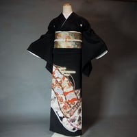 【お着物配送レンタルセット・送料保険込み】絵巻物取葡萄に花～留袖セット①２Ｌ