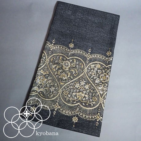 《栄彩苑》ロマネスク柄　紬夏袋帯【御仕立上品】