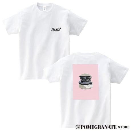 Jack37Burger "pow" Tee (White × Black × Pink)