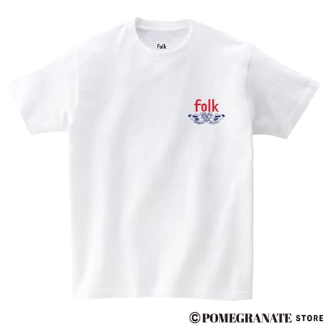 folk burgers & beers  "KUTFOLKERS Tee" White Tricolore