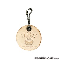 Jack37Burger OG Logo Leather Keychain (Butter Cookie)