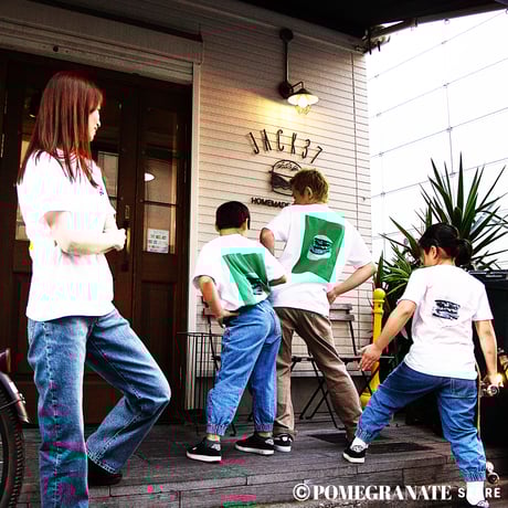 Jack37Burger "pow" Tee (White × Black × Green)