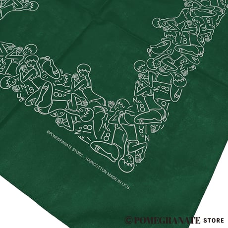 No.18 BANDANA (Forest × White)