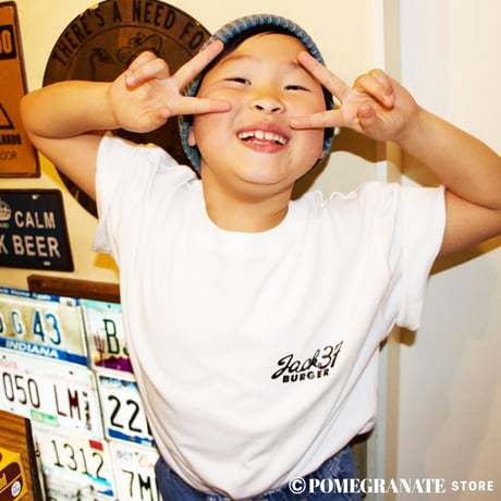 Jack37Burger "pow" Tee (White × Black × Pink)