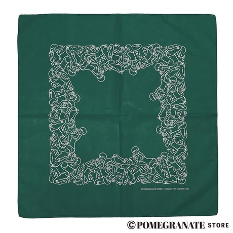 No.18 BANDANA (Forest × White)