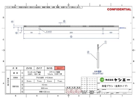 静電気除去ブラシ　ステンレス繊維　金具タイプ　 型番：SV17　【在庫品｜納期：3営業日以内に発送（土日祝日除く）】