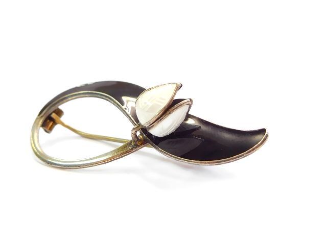 北欧ノルウェー製1950年代Aksel Holmsen七宝焼エナメル装飾シルバー