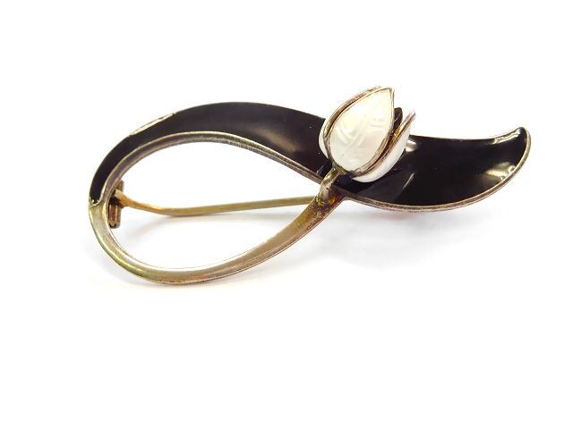 北欧ノルウェー製1950年代Aksel Holmsen七宝焼エナメル装飾シルバー