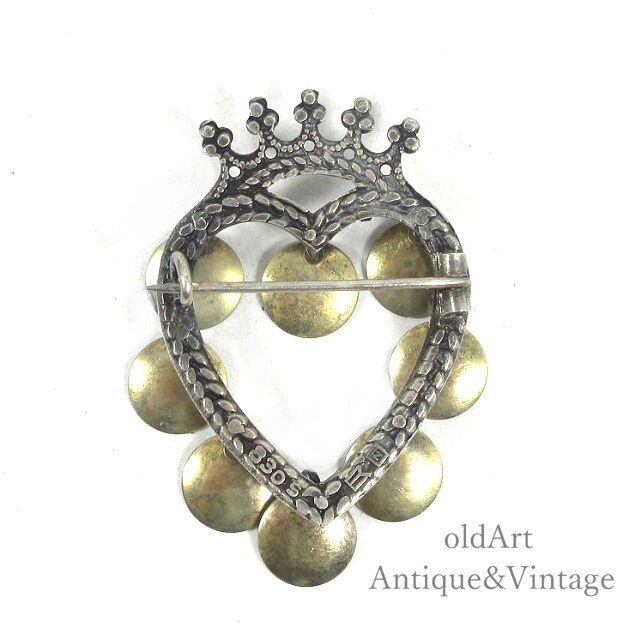 希少  #65 ブローチ シルバー 北欧　ヴィンテージ 北欧ノルウェー製ヴィンテージEinar Modahl伝統的soljeハート