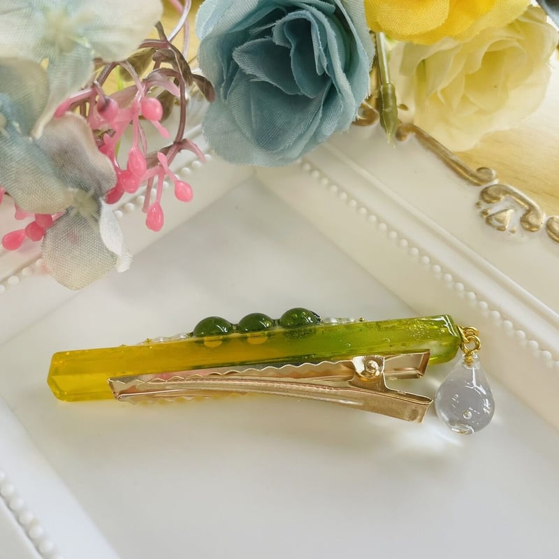 レジンヘアクリップ（黄緑/大） | Life Stage STORE