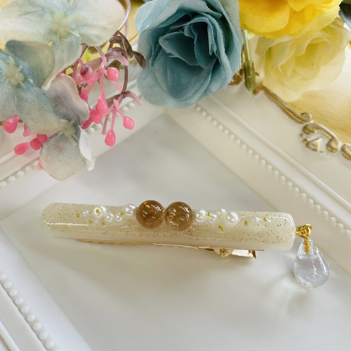 レジンヘアクリップ（白/大） | Life Stage STORE