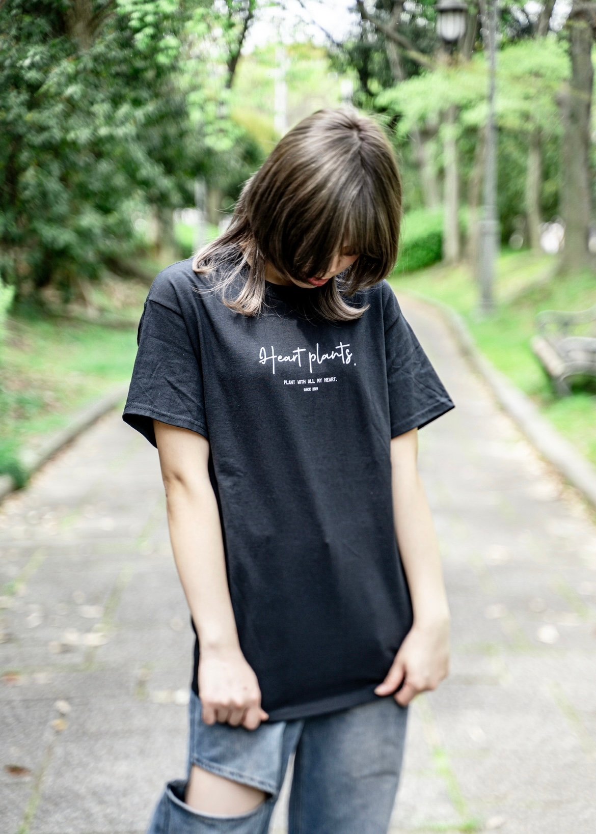 Heartplants original T-shirt ブラック | Heartplants