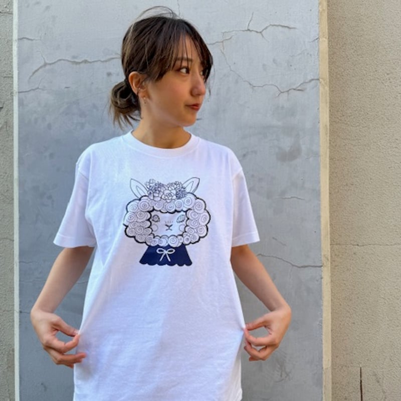 やきものHACCHIさんコラボTシャツ②/ホワイト×ネイビー | notre atelier