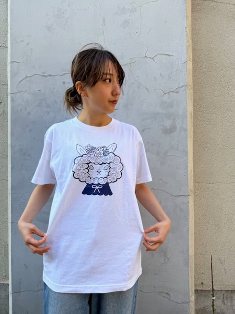 やきものHACCHIさんコラボTシャツ②/ホワイト×ネイビー | notre atelier