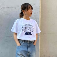 やきものHACCHIさんコラボTシャツ①/デニム×ライトイエロー | notre