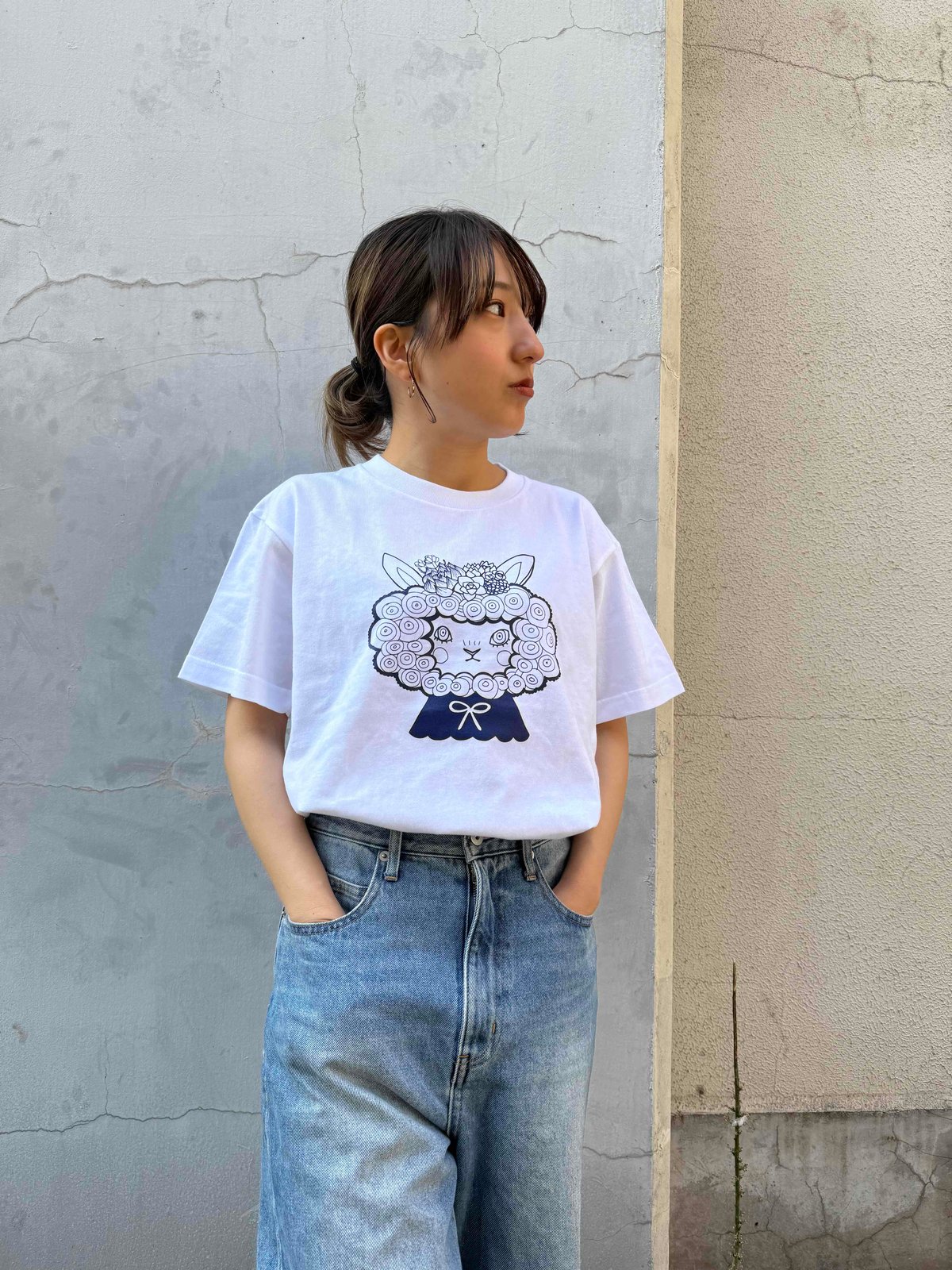 やきものHACCHIさんコラボTシャツ②/ホワイト×ネイビー | notre atelier