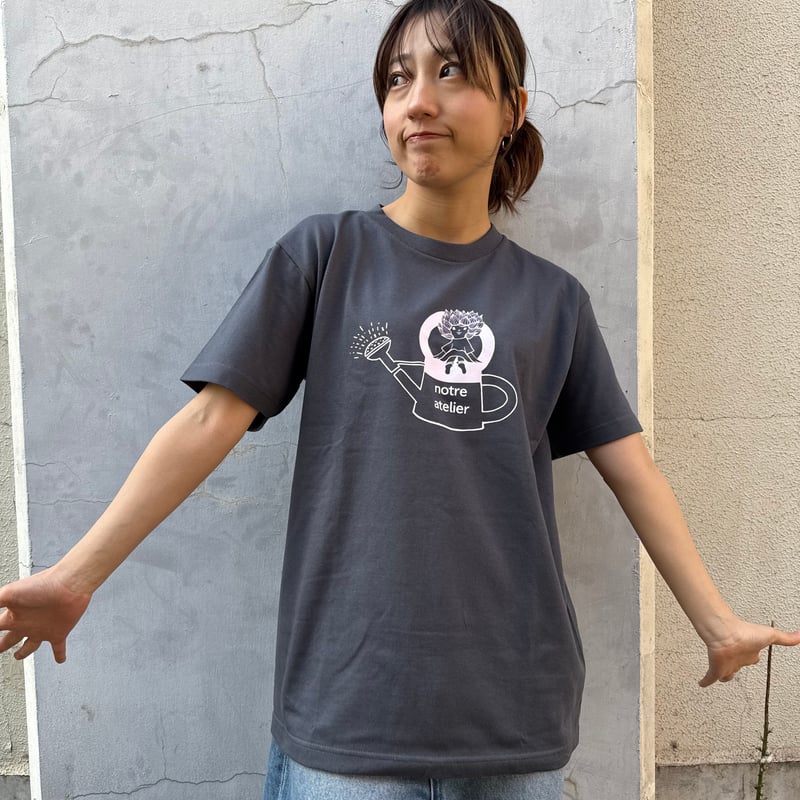 やきものHACCHIさんコラボTシャツ⑤/デニム×パステルピンク | notre