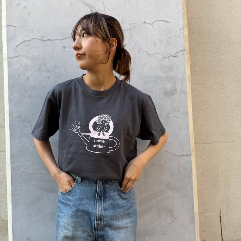 やきものHACCHIさんコラボTシャツ⑤/デニム×パステルピンク | notre