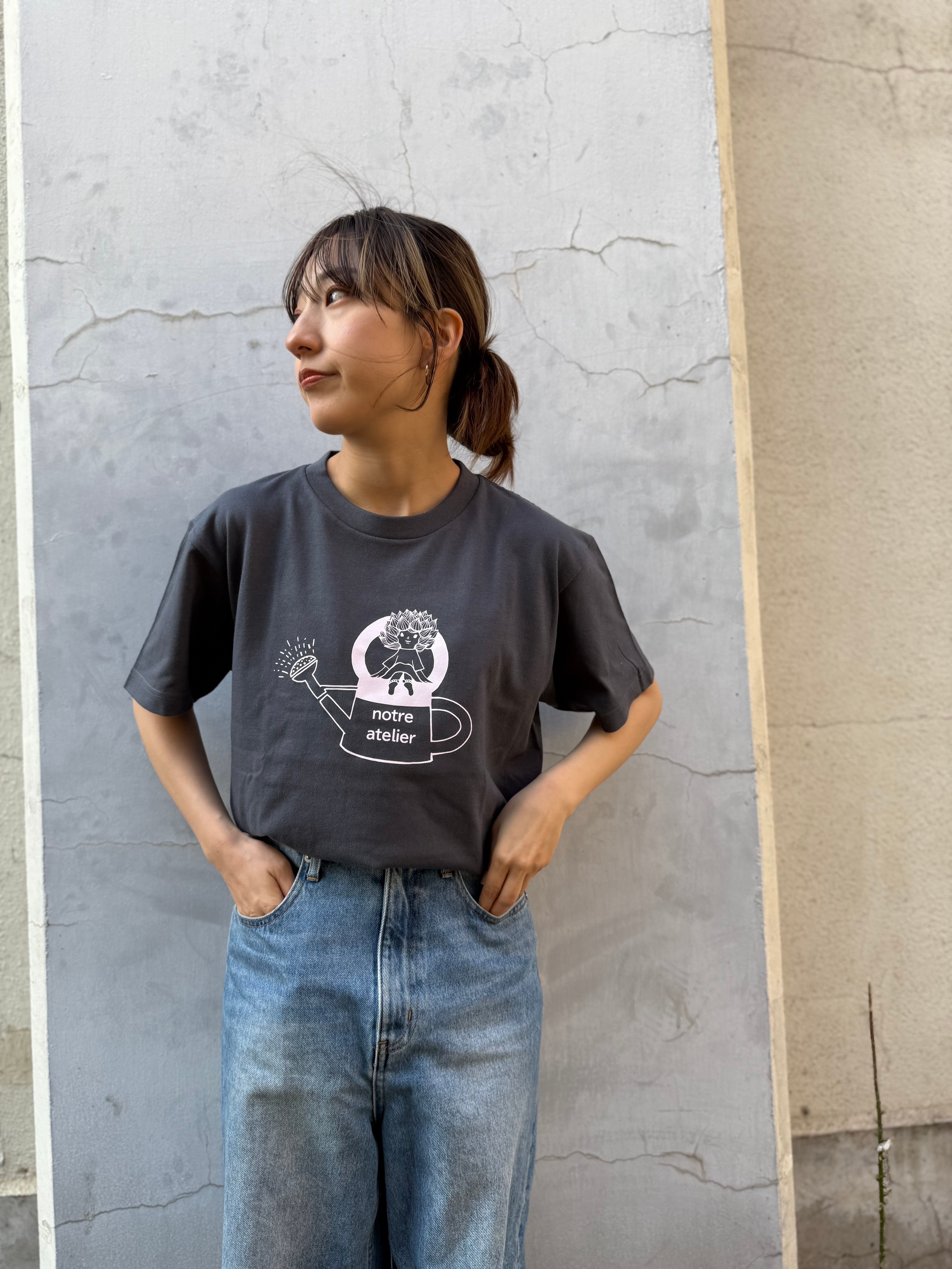 やきものHACCHIさんコラボTシャツ⑤/デニム×パステルピンク | notre