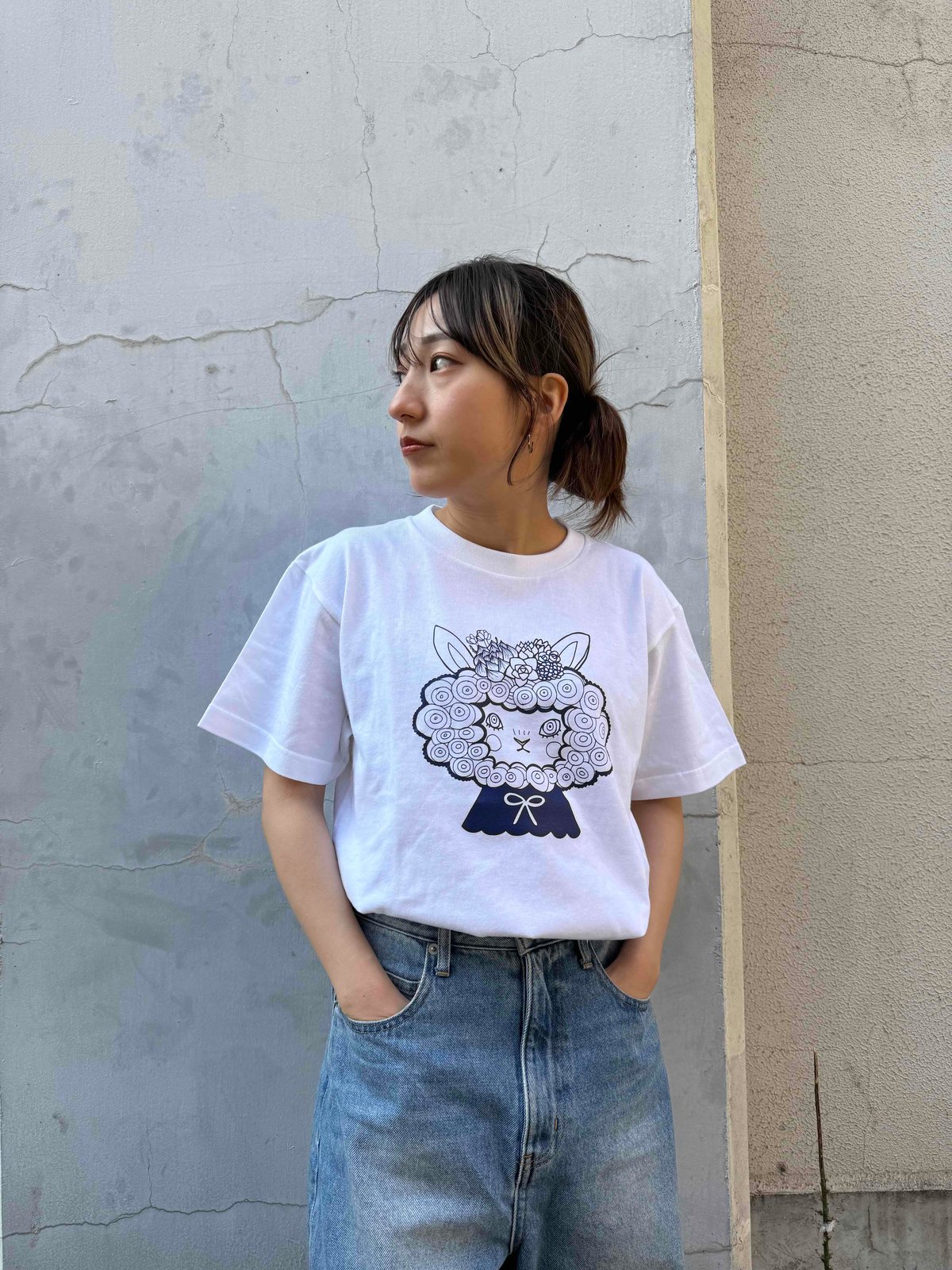 やきものHACCHIさんコラボTシャツ②/ホワイト×ネイビー | notre atelier
