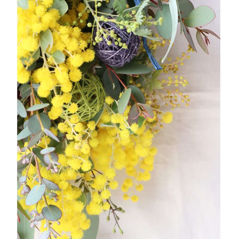 ミモザとユーカリのスワッグ | Calm flower and bake shop
