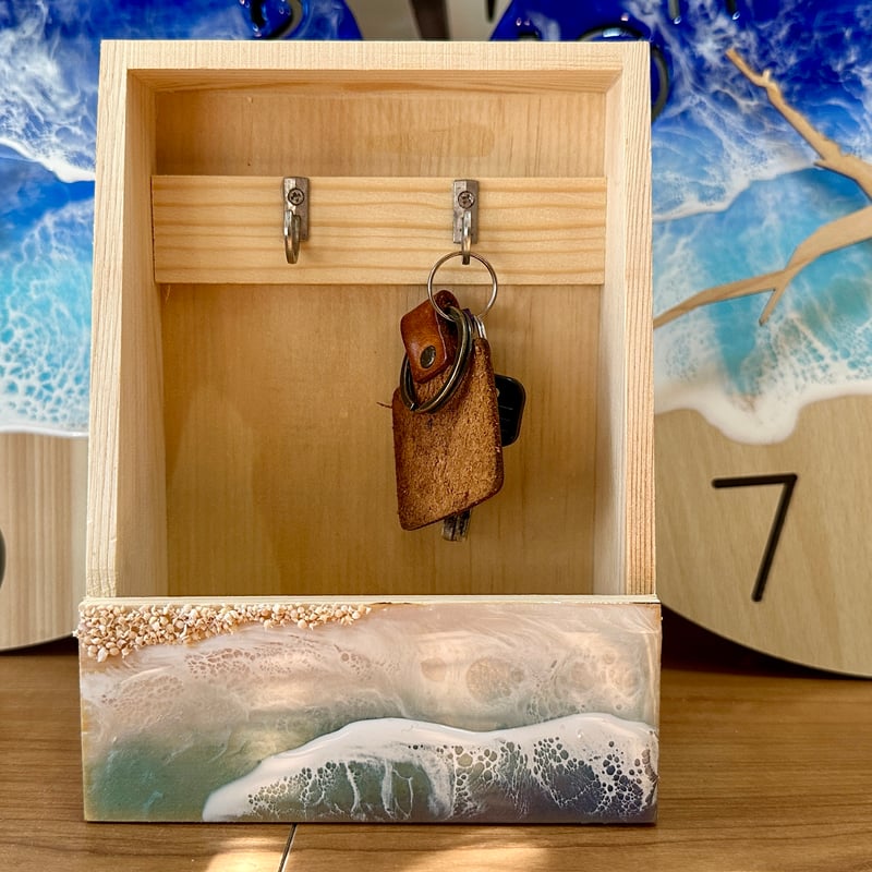 キーボックス2 ハワイの海と白波のキーボックス2✳︎海レジン