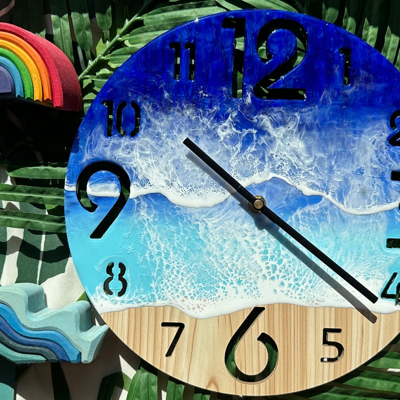 ハワイの海と白波の壁掛け時計1 | uliuli aloha
