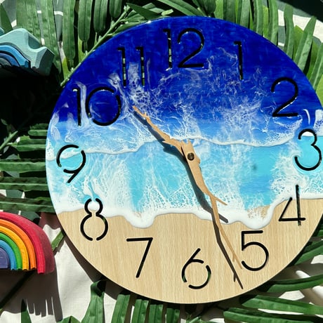 ハワイの海と白波の壁掛け時計2