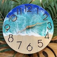 海と白波の壁掛け時計（ワイマナロビーチ　waimanalo beach)