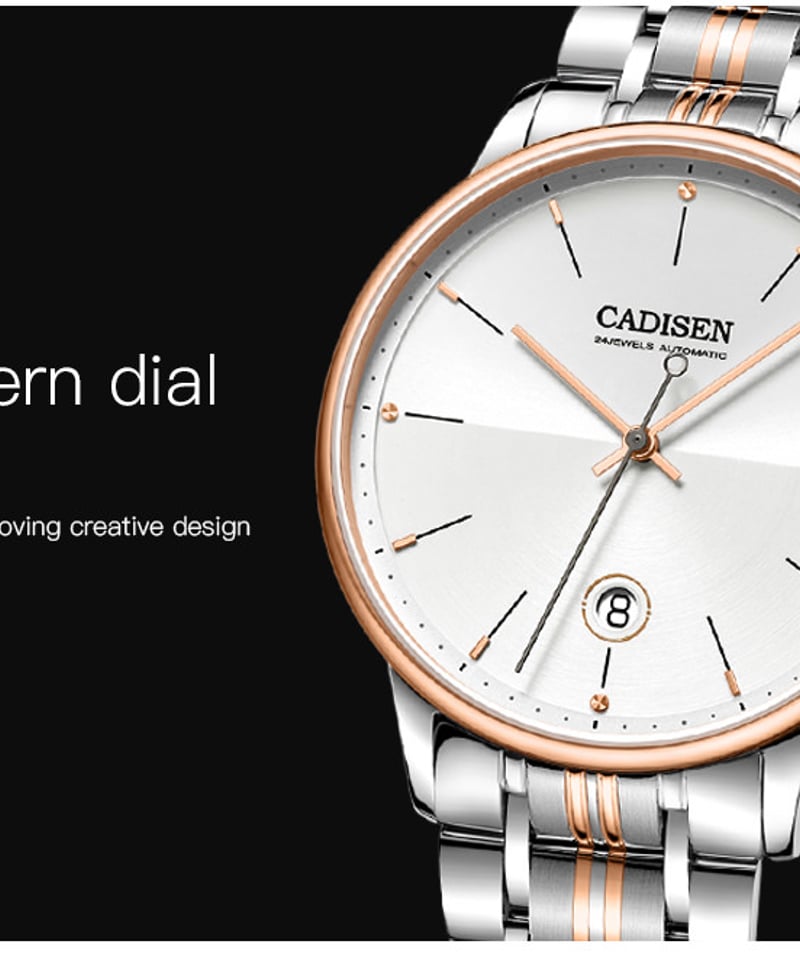 CADISEN メンズ 自動巻き腕時計 日本製ムーブメント カディセン C8166
