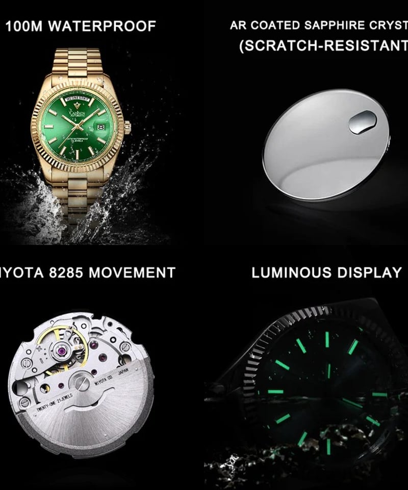 CADISEN メンズ 自動巻き腕時計 日本製ムーブメント カディセン C8215M