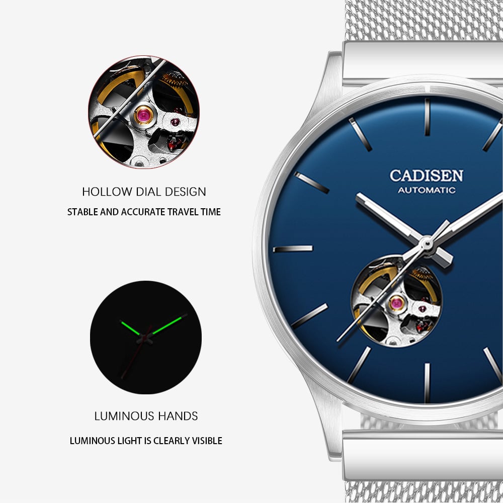 CADISEN メンズ 自動巻き腕時計 日本製ムーブメント カディセン C8164M