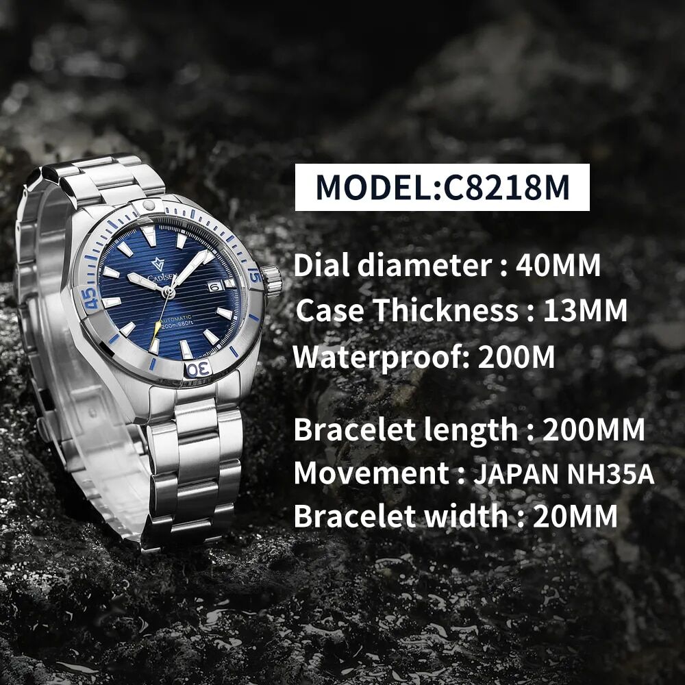 CADISEN メンズ 自動巻き腕時計 日本製ムーブメント カディセン C8218M