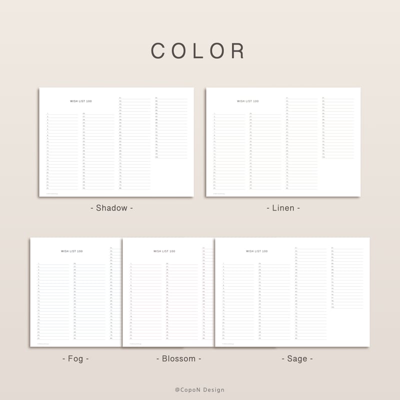 Wish List 100 | 2wayテンプレート | CopoN Design