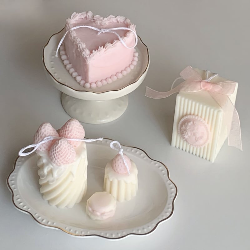 新品 ヴィラリ 希少 ケーキキャンドル キャンドル ピンク リボン ★ Smile me, Candles BIGリボンケーキキャンドル（パープル