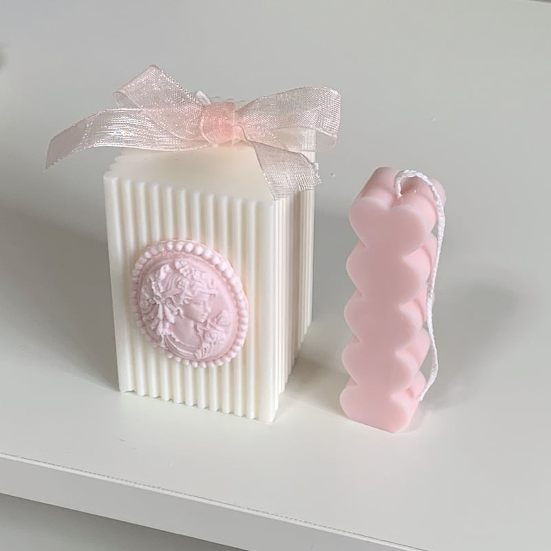 新品 ヴィラリ 希少 ケーキキャンドル キャンドル ピンク リボン ★ 新品 ヴィラリ 希少 ケーキキャンドル キャンドル ピンク リボン ☆