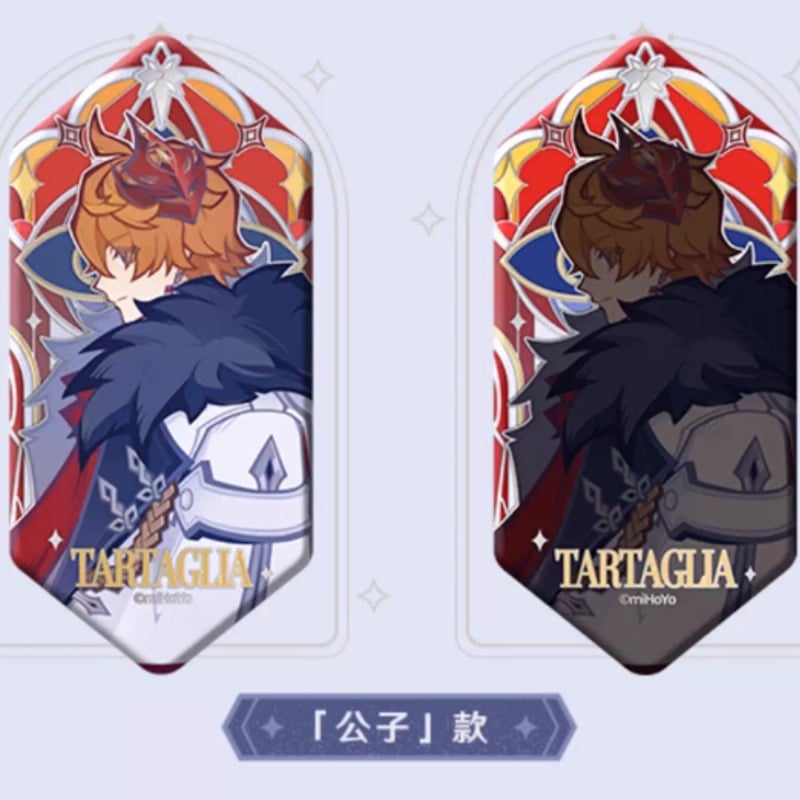 原神公式店】霜痕与権焔 六角 缶バッジ 単品 15元 （予約12上発送