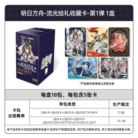 【明日方舟】流光絵札 コレクションカード 第1弾 1ボックス 180元 （予約10中発送）