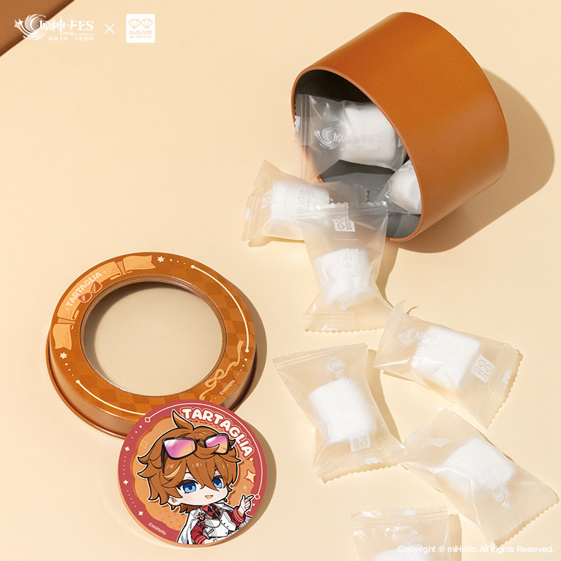 原神】玩点無限 コラボ 嘉年相聚 2026 マシュマロ 缶 35元 （EMS便