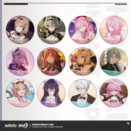 【崩壊3rd公式店】  CG キャラ 缶バッジ Vol.3 セット 180元