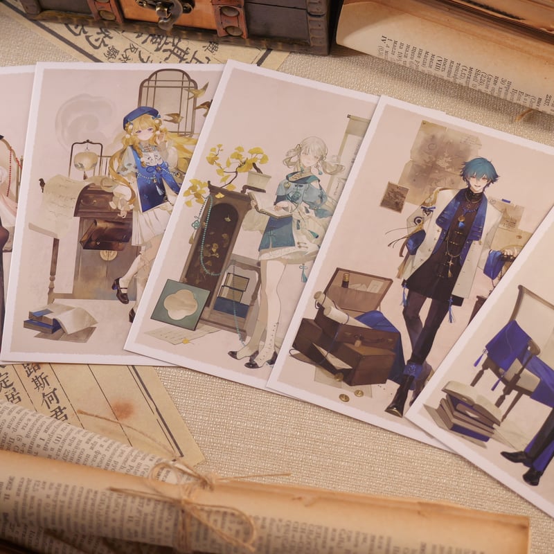 新品★V系★RoNo☆Cro【パイナップルチャーハン】特典★集合★ポストカード KURO GAMES旗艦店】鳴潮 綺夢幻影 ポストカード セット 40元