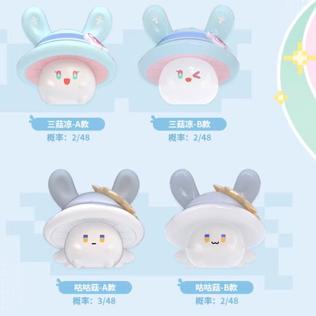 【崩スタ公式店】キノコうさぎ プチフィギュア ボックス 828元 （予約8下発送）