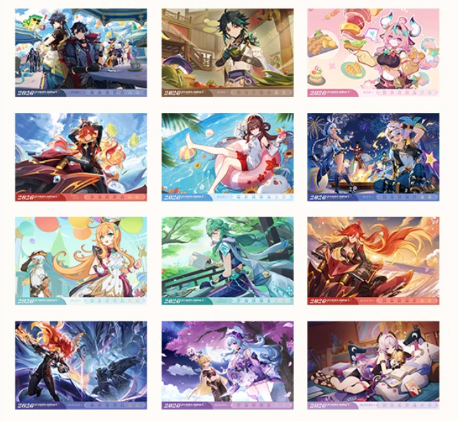 原神公式店】2026年 卓上カレンダー 149元 （予約2026年2中発送