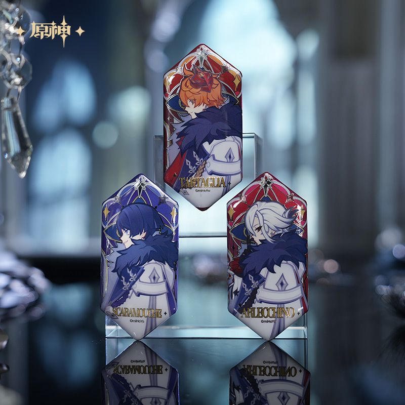 原神公式店】霜痕与権焔 六角 缶バッジ 単品 15元 （予約12上発送