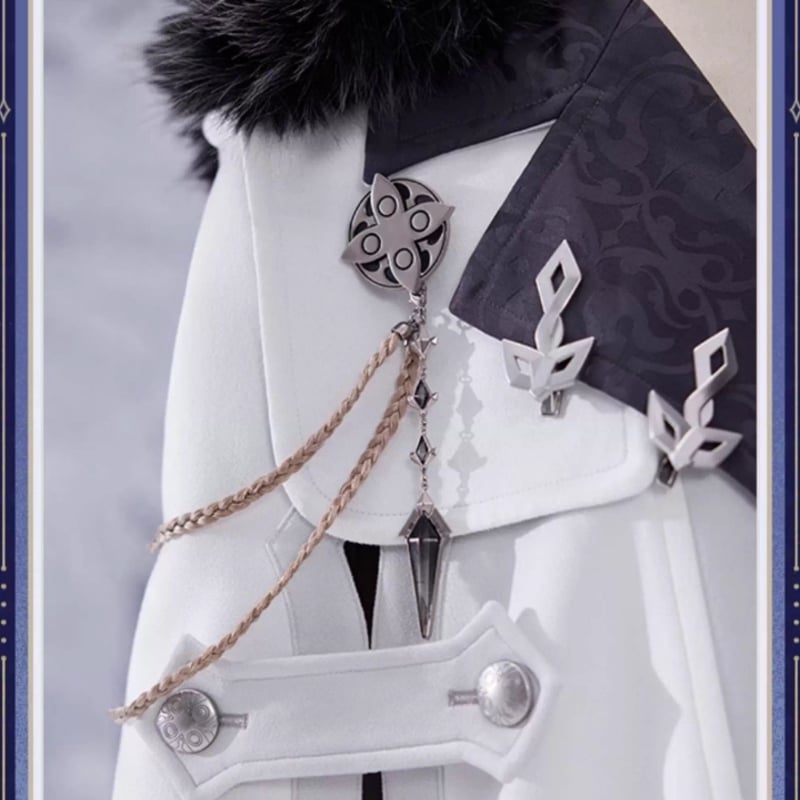 【25日まで】原神　霜痕与权焰　執行官ロングコート＋胸針セット　公式正規品 原神 miHoYo 霜痕与権焰シリーズ ブローチセット（予約販売