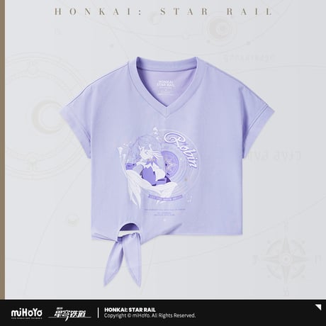 【崩スタ公式店】ロビン Tシャツ ラベンダー ショート丈 129元 （予約11下発送）