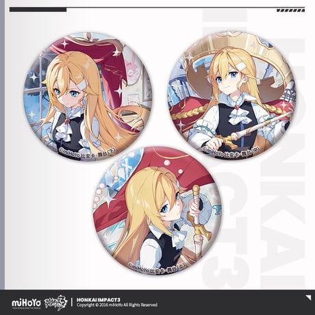 【崩壊3rd公式店】聖痕 缶バッジ 3個組 24元