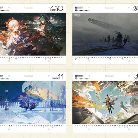 【明日方舟公式店】2512 天空之上 2way カレンダー 2026年 68元 （予約130日以内発送）