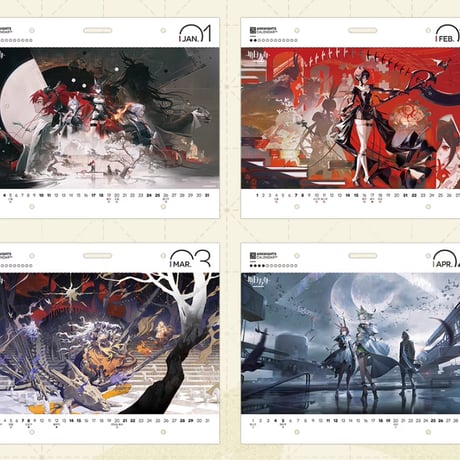 【明日方舟公式店】2512 天空之上 2way カレンダー 2026年 68元 （予約130日以内発送）