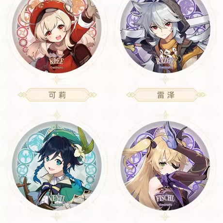 【原神公式店】モンド城 キャラ 缶バッジ 12元